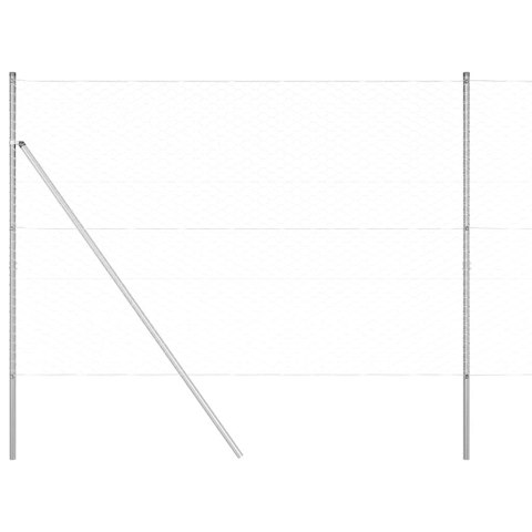 Ogrodzenie z słupkami Srebrny 1.6 x 100 m Stal pokryta PCV