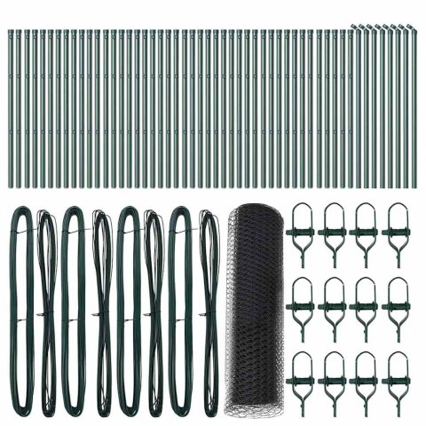 Ogrodzenie z słupkami Szary 0.8 x 100 m Stal pokryta PCV