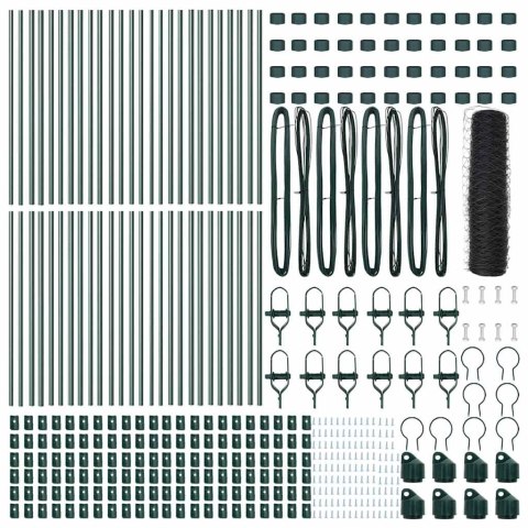 Ogrodzenie z słupkami Szary 0.8 x 100 m Stal pokryta PCV