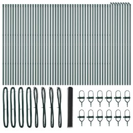 Ogrodzenie z słupkami Szary 1 x 100 m Stal pokryta PCV