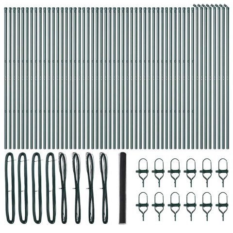 Ogrodzenie z słupkami Szary 1.5 x 100 m Stal pokryta PCV