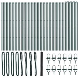 Ogrodzenie z słupkami Szary 1.6 x 100 m Stal pokryta PCV