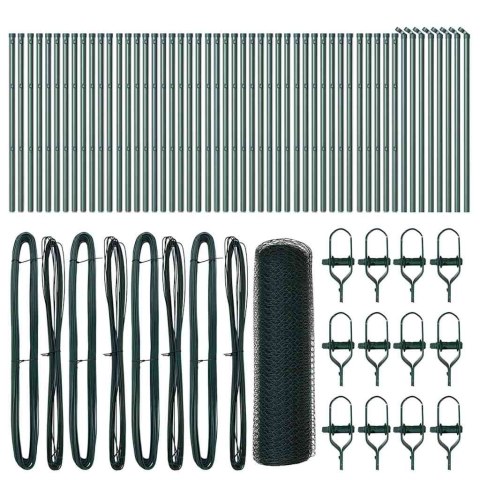 Ogrodzenie z słupkami Zielony 0.8 x 100 m Stal pokryta PCV