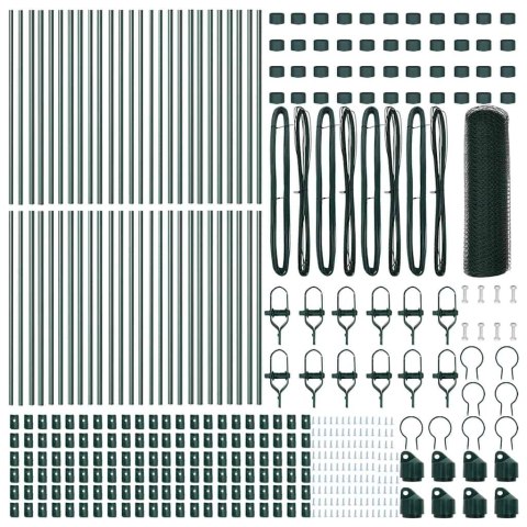Ogrodzenie z słupkami Zielony 0.8 x 100 m Stal pokryta PCV