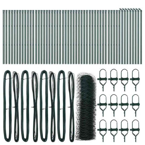Ogrodzenie z słupkami Zielony 0.8 x 100 m Stal pokryta PCV