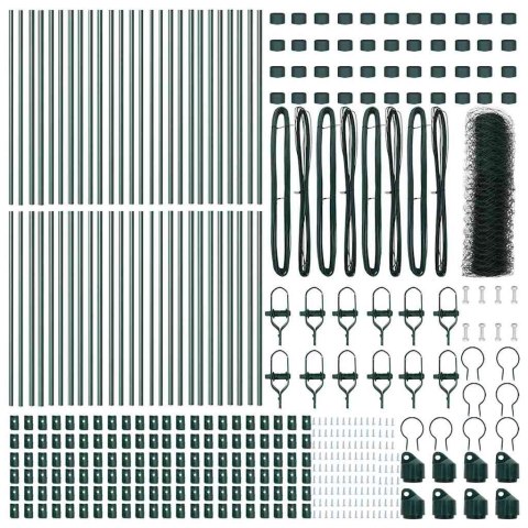 Ogrodzenie z słupkami Zielony 0.8 x 100 m Stal pokryta PCV