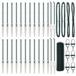 Ogrodzenie z słupkami Zielony 0.8 x 50 m Stal pokryta PCV