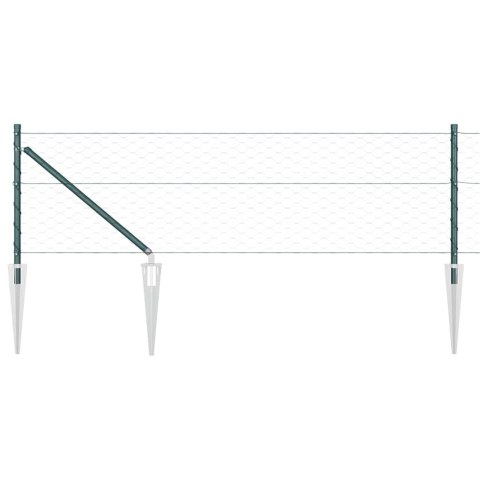 Ogrodzenie z słupkami Zielony 0.8 x 50 m Stal pokryta PCV