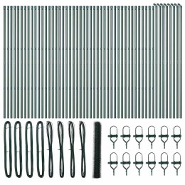 Ogrodzenie z słupkami Zielony 1.2 x 100 m Stal pokryta PCV