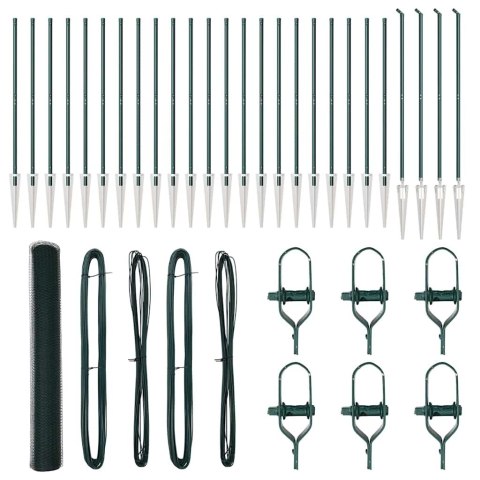 Ogrodzenie z słupkami Zielony 1.2 x 50 m Stal pokryta PCV