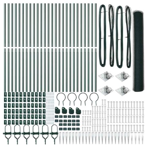 Ogrodzenie z słupkami Zielony 1.2 x 50 m Stal pokryta PCV