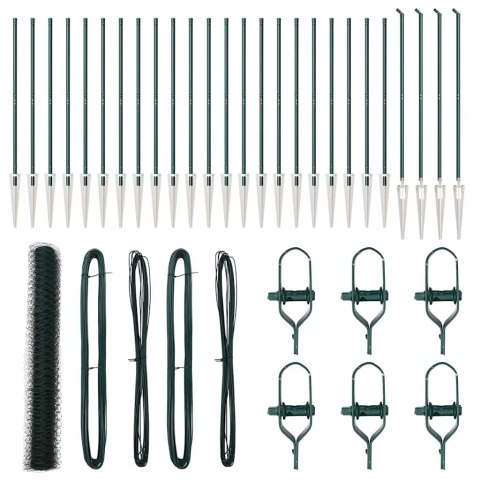 Ogrodzenie z słupkami Zielony 1.2 x 50 m Stal pokryta PCV