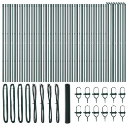 Ogrodzenie z słupkami Zielony 1.4 x 100 m Stal pokryta PCV