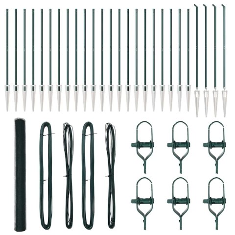 Ogrodzenie z słupkami Zielony 1.5 x 50 m Stal pokryta PCV