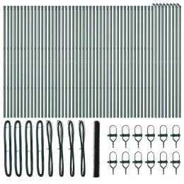 Ogrodzenie z słupkami Zielony 1.6 x 100 m Stal pokryta PCV
