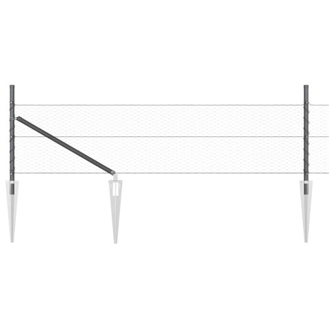Ogrodzenie z słupkami Szary 0.5 x 100 m Stal pokryta PCV