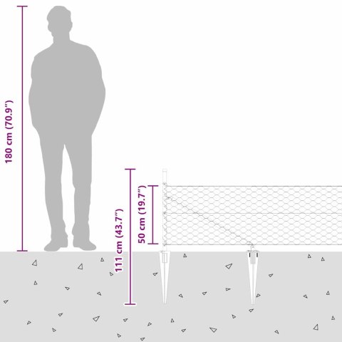 Ogrodzenie z słupkami Szary 0.5 x 100 m Stal pokryta PCV