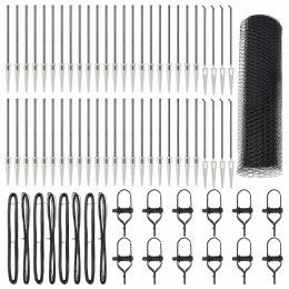 Ogrodzenie z słupkami Szary 0.8 x 100 m Stal pokryta PCV