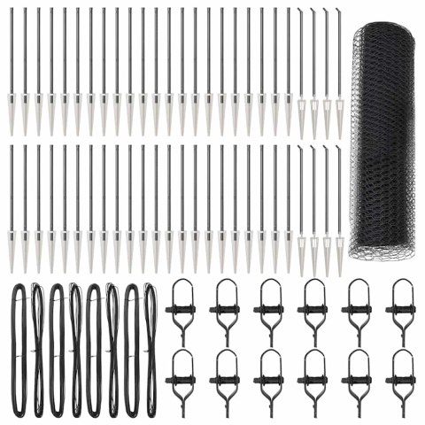 Ogrodzenie z słupkami Szary 0.8 x 100 m Stal pokryta PCV