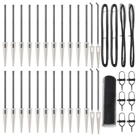 Ogrodzenie z słupkami Szary 0.8 x 50 m Stal pokryta PCV