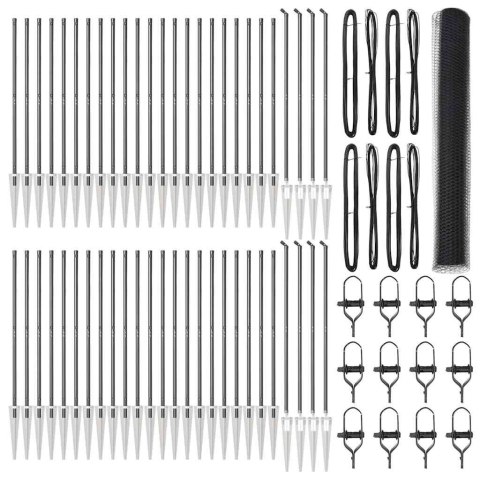 Ogrodzenie z słupkami Szary 1.2 x 100 m Stal pokryta PCV