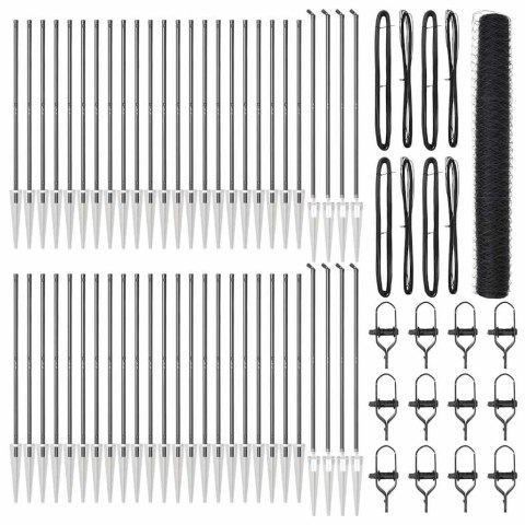 Ogrodzenie z słupkami Szary 1.2 x 100 m Stal pokryta PCV