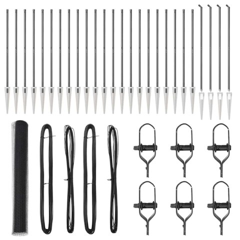 Ogrodzenie z słupkami Szary 1.2 x 50 m Stal pokryta PCV