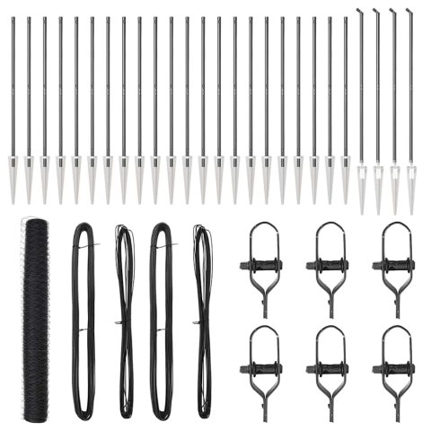 Ogrodzenie z słupkami Szary 1.2 x 50 m Stal pokryta PCV