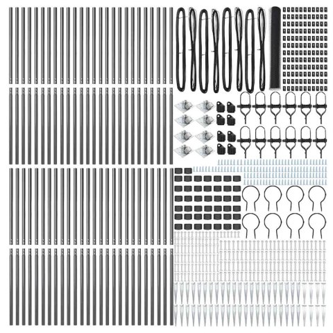 Ogrodzenie z słupkami Szary 1.4 x 100 m Stal pokryta PCV