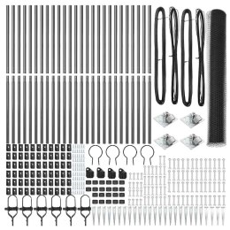 Ogrodzenie z słupkami Szary 1.4 x 50 m Stal pokryta PCV