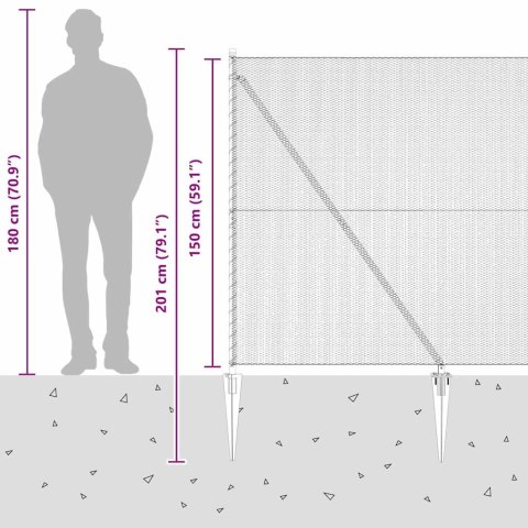 Ogrodzenie z słupkami Szary 1.5 x 50 m Stal pokryta PCV