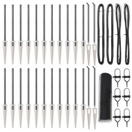 Ogrodzenie z słupkami Szary 1 x 50 m Stal pokryta PCV