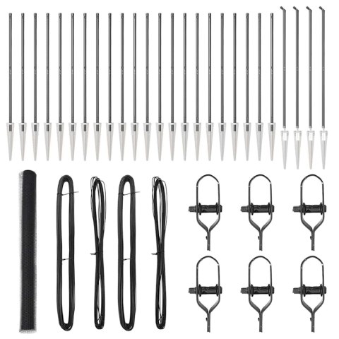 Ogrodzenie z słupkami Szary 1.6 x 50 m Stal pokryta PCV