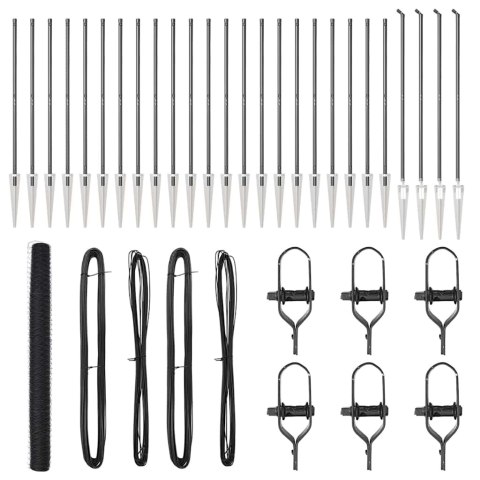 Ogrodzenie z słupkami Szary 1.6 x 50 m Stal pokryta PCV