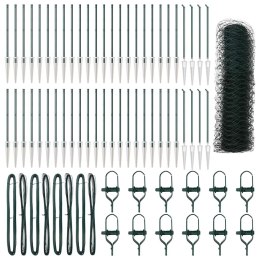 Ogrodzenie z słupkami Zielony 0.4 x 100 m Stal pokryta PCV