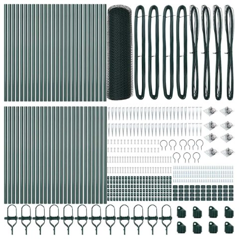 Ogrodzenie z słupkami Zielony 0.5 x 100 m Stal pokryta PCV
