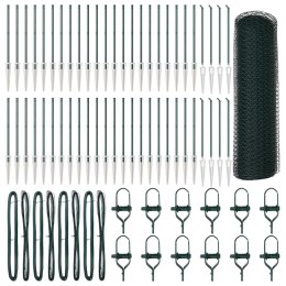 Ogrodzenie z słupkami Zielony 0.6 x 100 m Stal pokryta PCV