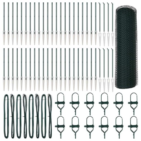 Ogrodzenie z słupkami Zielony 0.8 x 100 m Stal pokryta PCV