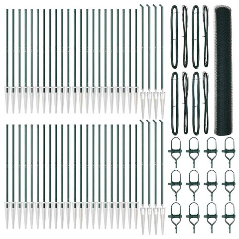 Ogrodzenie z słupkami Zielony 1.2 x 100 m Stal pokryta PCV