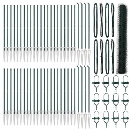 Ogrodzenie z słupkami Zielony 1.2 x 100 m Stal pokryta PCV