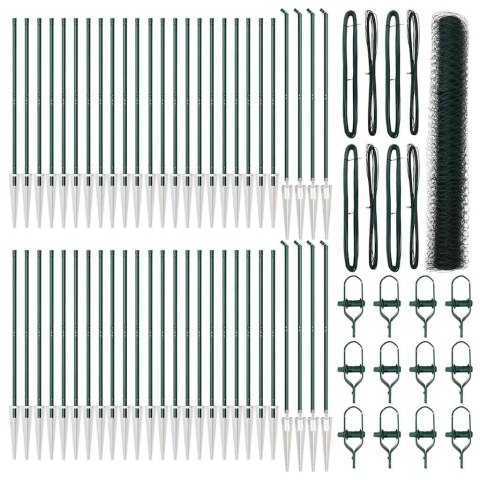 Ogrodzenie z słupkami Zielony 1.2 x 100 m Stal pokryta PCV