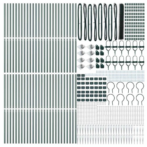 Ogrodzenie z słupkami Zielony 1.2 x 100 m Stal pokryta PCV