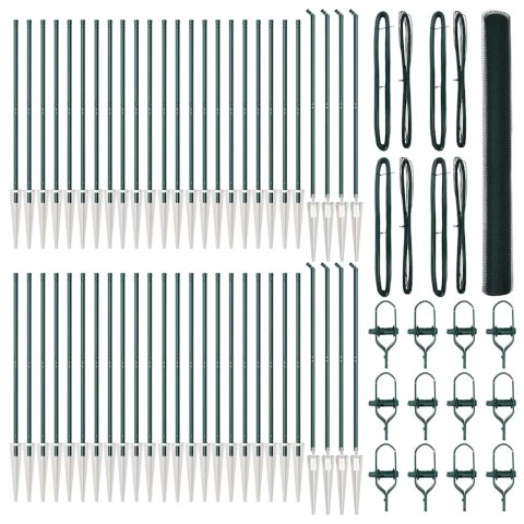 Ogrodzenie z słupkami Zielony 1.5 x 100 m Stal pokryta PCV