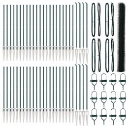 Ogrodzenie z słupkami Zielony 1.5 x 100 m Stal pokryta PCV