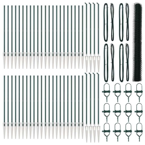 Ogrodzenie z słupkami Zielony 1.5 x 100 m Stal pokryta PCV