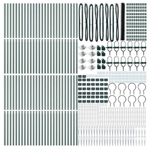 Ogrodzenie z słupkami Zielony 1.5 x 100 m Stal pokryta PCV
