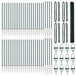 Ogrodzenie z słupkami Zielony 1.6 x 100 m Stal pokryta PCV