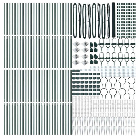 Ogrodzenie z słupkami Zielony 1.6 x 100 m Stal pokryta PCV