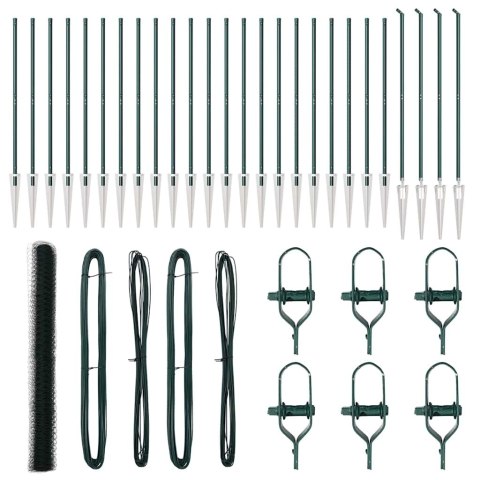 Ogrodzenie z słupkami Zielony 1.6 x 50 m Stal pokryta PCV