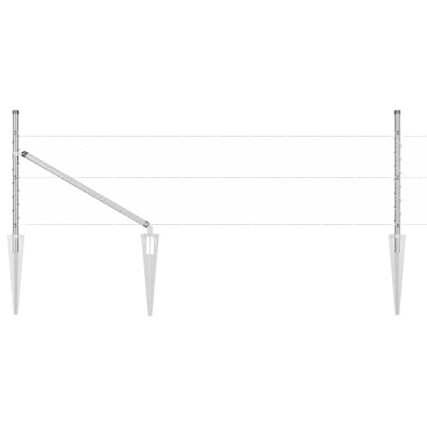 Ogrodzenie z słupkami Srebrny 0.4 x 100 m Stal pokryta PCV